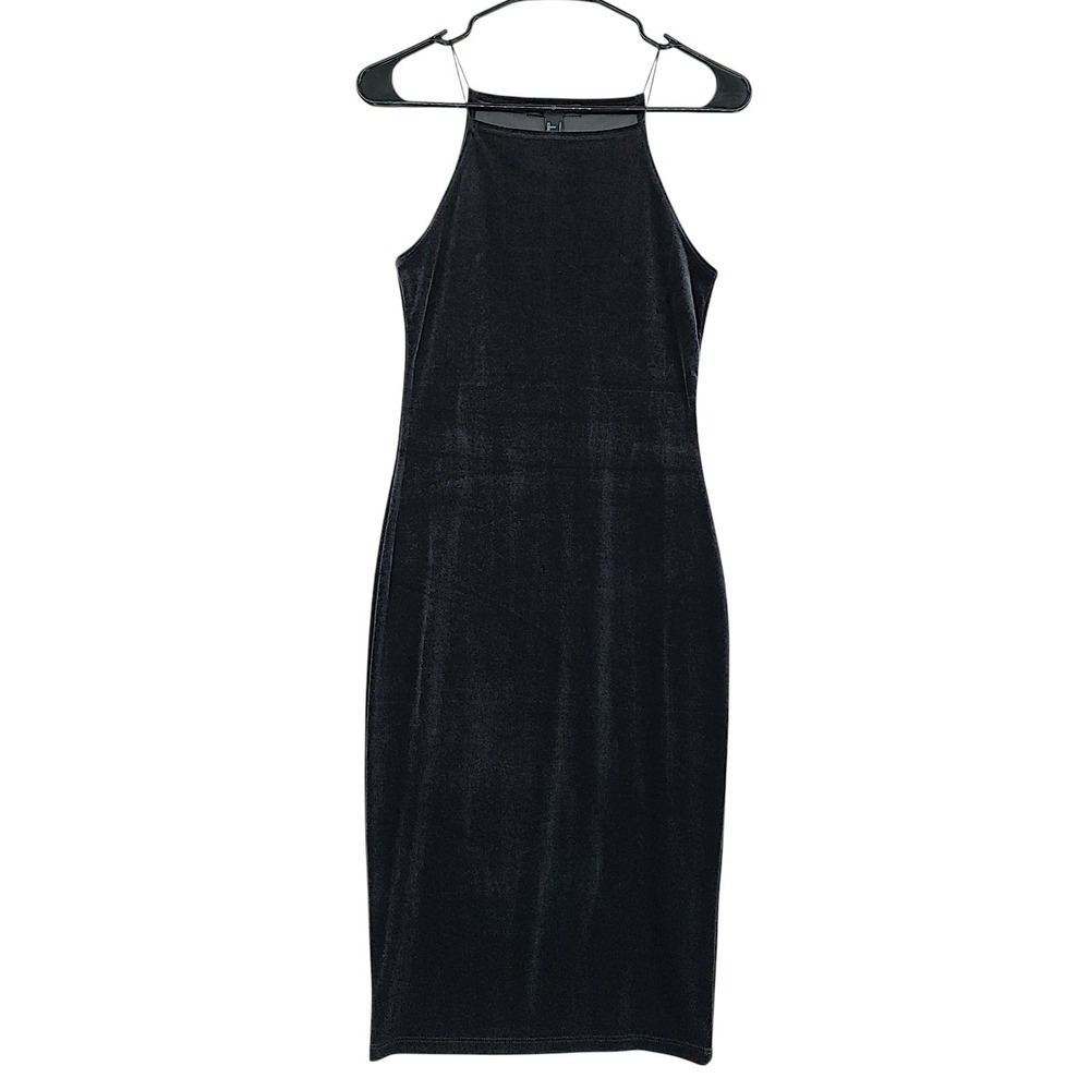 Whimsigoth Velvet Bodycon Dress S Black Dark Romance Cocktail Sleeveless 90s LBD